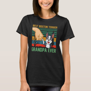 Best Boston Terrier Grandpa Ever Retro Vintage Sty T-Shirt