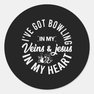Best Bowling Design For Men Women Jesus Christian Classic Round Sticker