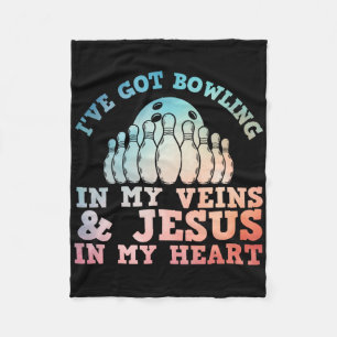 Best Bowling Design For Men Women Jesus Christian  Fleece Blanket