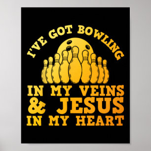 Best Bowling Design For Men Women Jesus Christian  Poster