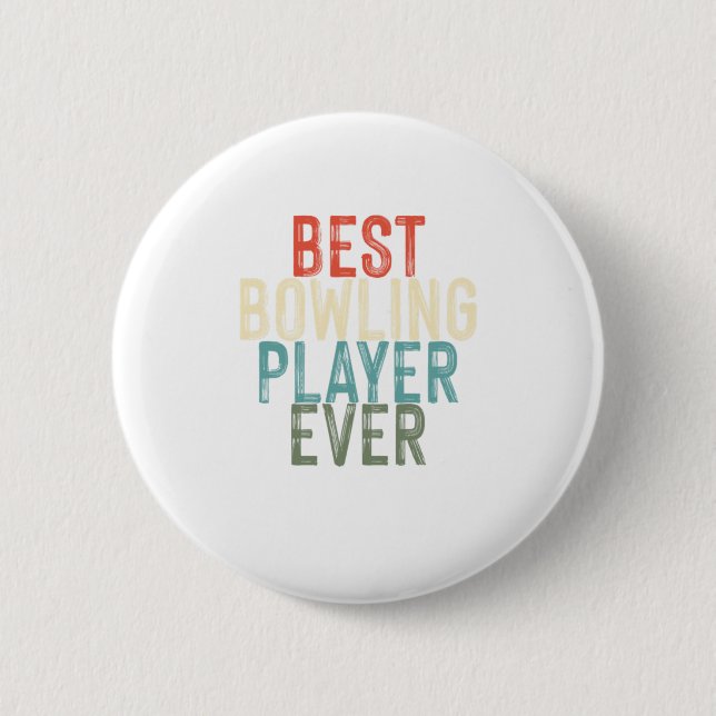 Best Bowling Player Bowlers Skittles Sport Gift 2 Inch Round Button (Front)