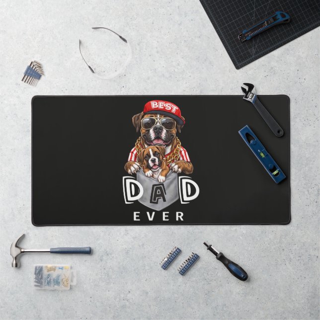 Best Boxer Dad Ever Desk Mat (Workstation)