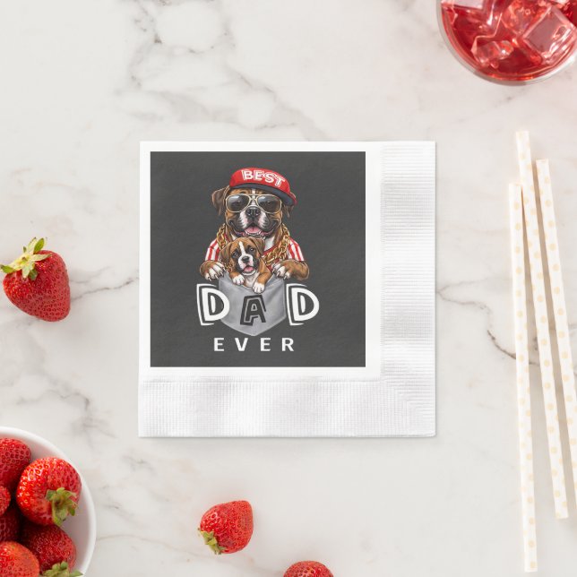 Best Boxer Dad Ever Napkin (Insitu)