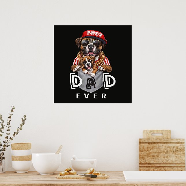 Best Boxer Dad Ever Poster (Kitchen)