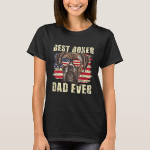 Best Boxer Dad Ever - USA Flag American Dog Animal T-Shirt