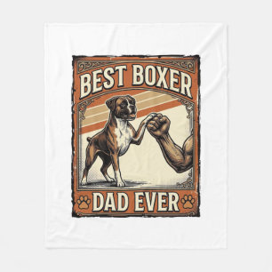 Best Boxer Dad Ever Vintage Dog Dad Fleece Blanket