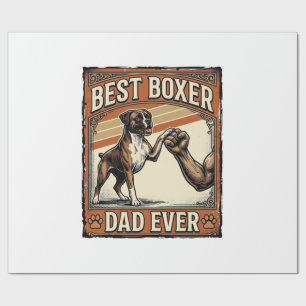 Best Boxer Dad Ever Vintage Dog Dad Wrapping Paper