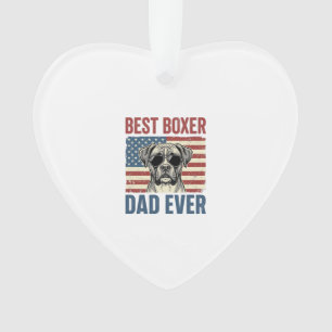Best Boxer Dad Ever Vintage Dog Ornament