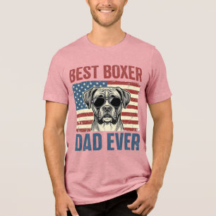 Best Boxer Dad Ever Vintage Dog Tri-Blend Shirt
