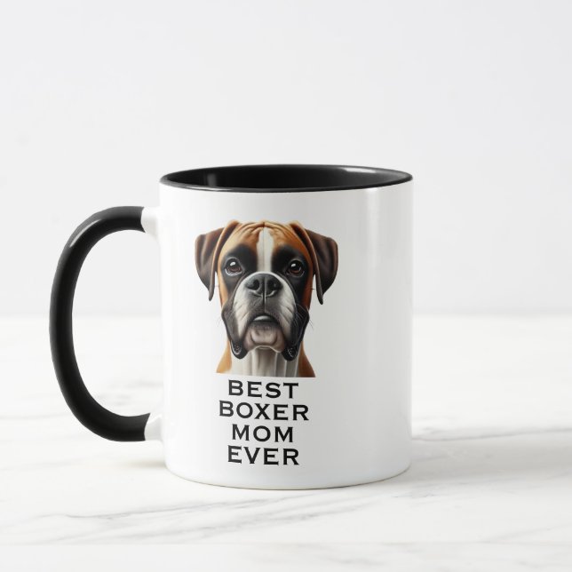 Best Boxer Mom Ever Custom Photo Mug (Left)