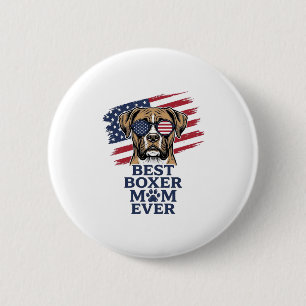 Best Boxer Mom Ever Patriotic Dog Shirt Design_1 2 Inch Round Button