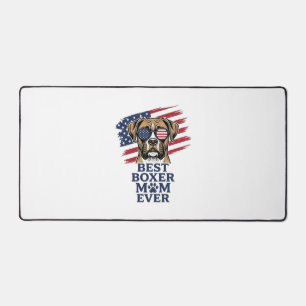 Best Boxer Mom Ever Patriotic Dog Shirt Design_1 Desk Mat