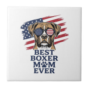 Best Boxer Mom Ever Patriotic Dog Shirt Design_1 Tile