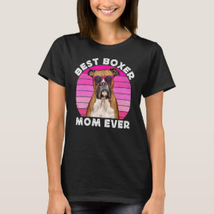 Best Boxer Mom For Women Retro Boxer Dog Owner Cu T-Shirt