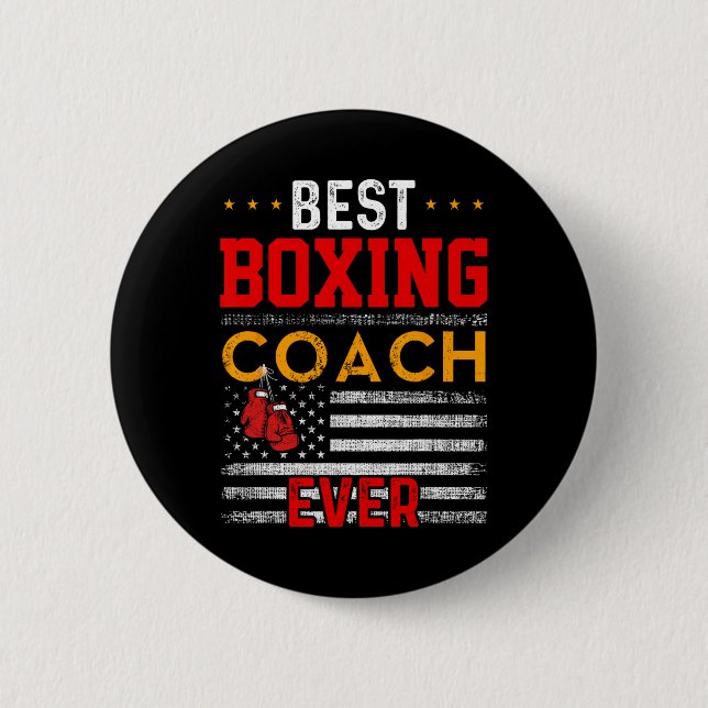 Best Boxing Coach Ever Funny Boxing Coach Training 2 Inch Round Button (Front)