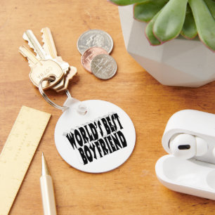 Best Boyfriend black typography  Keychain