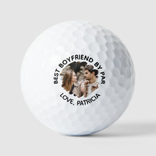 Best Boyfriend by Par with Custom Photo & Text Golf Balls
