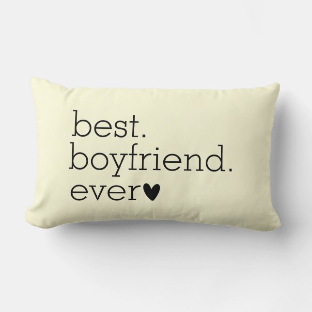 "Best boyfriend ever" Personalized Cream Lumbar Pillow (Front)