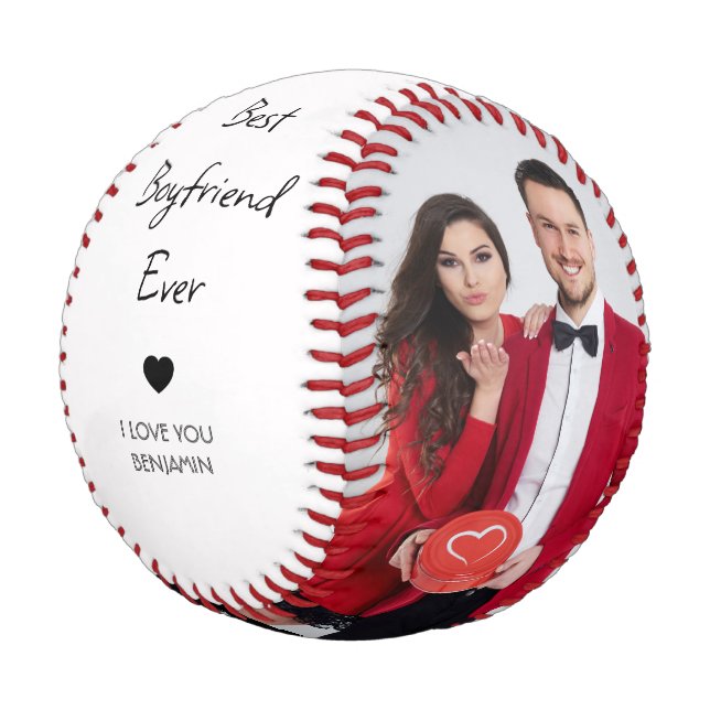 Best Boyfriend Ever Personalized Photo Gift | Roma Baseball (Angled)