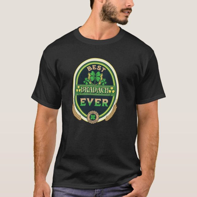 Best Bradach Ever Personal Name Irish Retro Beer L T-Shirt (Front)