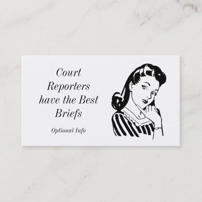 Best Briefs Court Reporter Business Cards (Front)