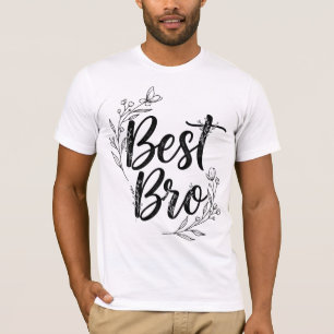 Best Bro Elegant Floral Typography  T-Shirt
