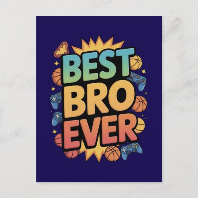 Best Bro Ever Postcard (Front)