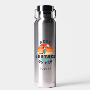 Best Brother By Par Retro Golfing Lover Gift Water Bottle