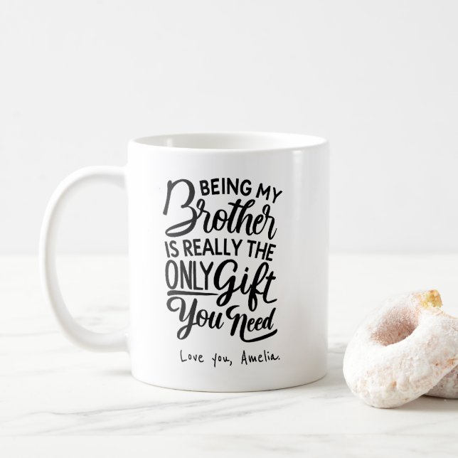 Best Brother Ever | funny brother  in law gift  Co Coffee Mug (With Donut)