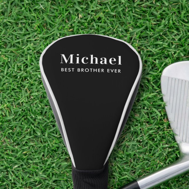 Best Brother Ever Monogram Black Golf Head Cover (Creator Uploaded)