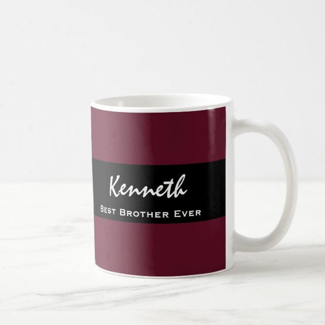 Best Brother Ever Violet and Black Custom Name Z12 Coffee Mug (Right)