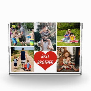 Best Brother Red Heart Photo Block
