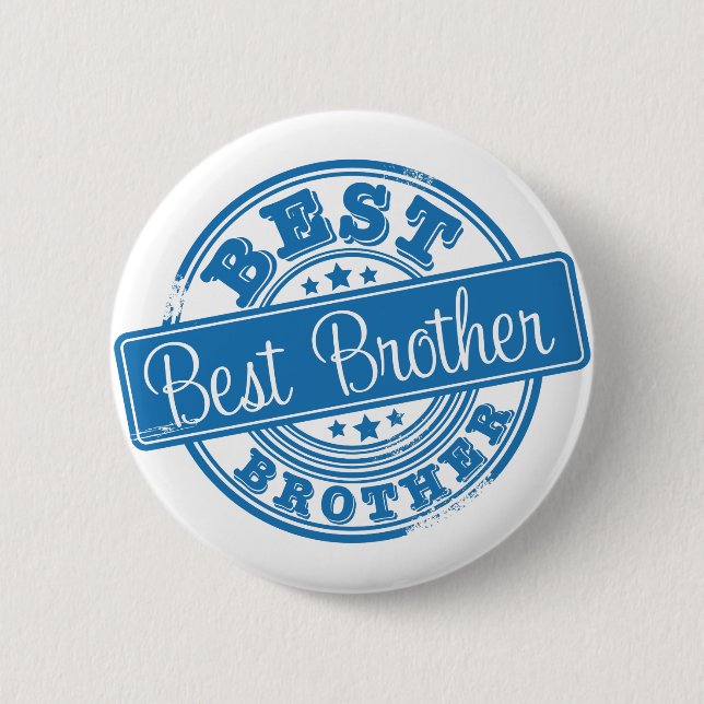 Best Brother -rubber stamp effect- 2 Inch Round Button (Front)