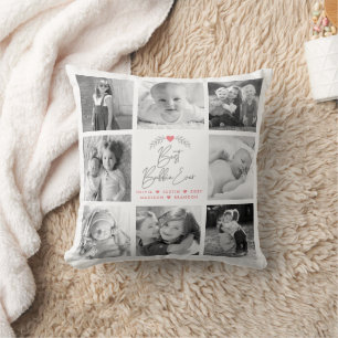 Best Bubbie Ever Modern Script 8 Photo Collage Throw Pillow