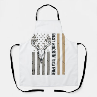 Best Buckin Dad Deer Hunting Vintage Shirt Design_ Apron