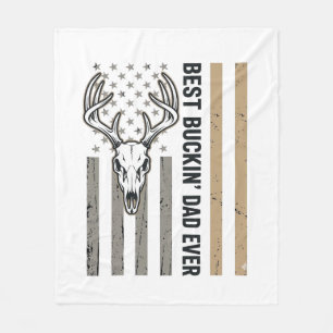 Best Buckin Dad Deer Hunting Vintage Shirt Design_ Fleece Blanket