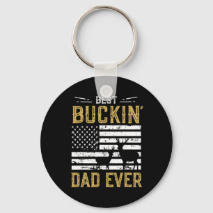 Best Buckin Dad Ever Funny Gift Deer Hunter Cool H Keychain