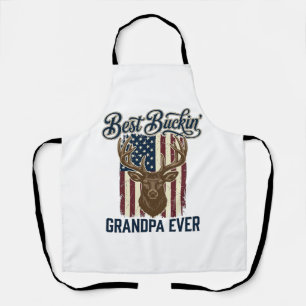 Best Buckin Grandpa Ever Deer Hunting Shirt Design Apron