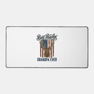 Best Buckin Grandpa Ever Deer Hunting Shirt Design Desk Mat