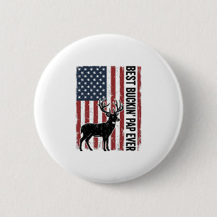 Best Buckin Pap Ever Deer Flag Vintage Vector_1 2 Inch Round Button