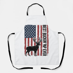 Best Buckin Pap Ever Deer Flag Vintage Vector_1 Apron