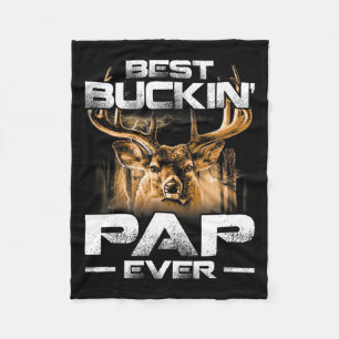 Best Buckin' Pap Ever Tee Deer Hunting Bucking Fat Fleece Blanket