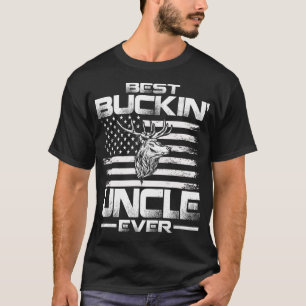 Best Buckin' Uncle Ever USA Flag Deer Hunting T-Shirt