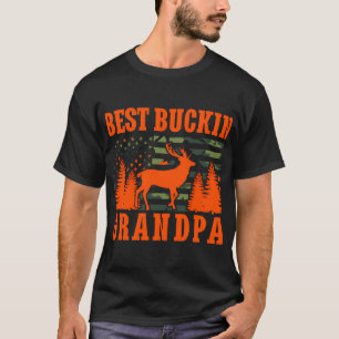 Best Bucking Grandpa American Flag Camp Hunting T-Shirt