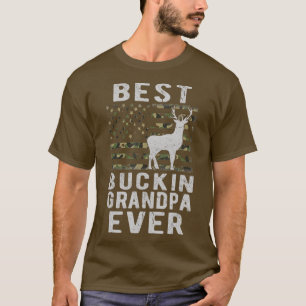 Best Bucking Grandpa Ever Camouflage US Flag Deer T-Shirt