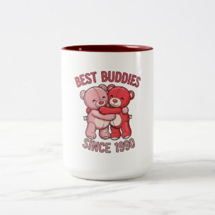 Best Buddies Since 1990 Bear Two-Tone Coffee Mug