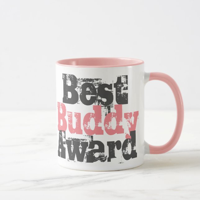 Best Buddy Award in Pink and Grey Mug (Right)