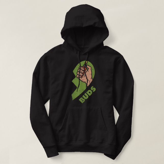 Best Buds Weed Matching Couple  Lighter Stoner Fri Hoodie (Design Front)