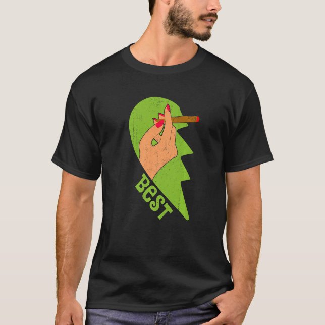 Best Buds Weed Valentine's Day Couple Joint Stoner T-Shirt (Front)