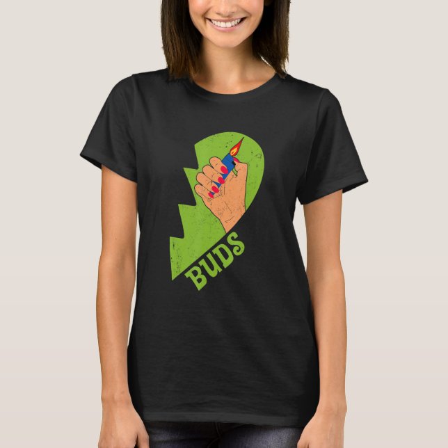 Best Buds Weed Valentine's Day Couple Lighter Ston T-Shirt (Front)